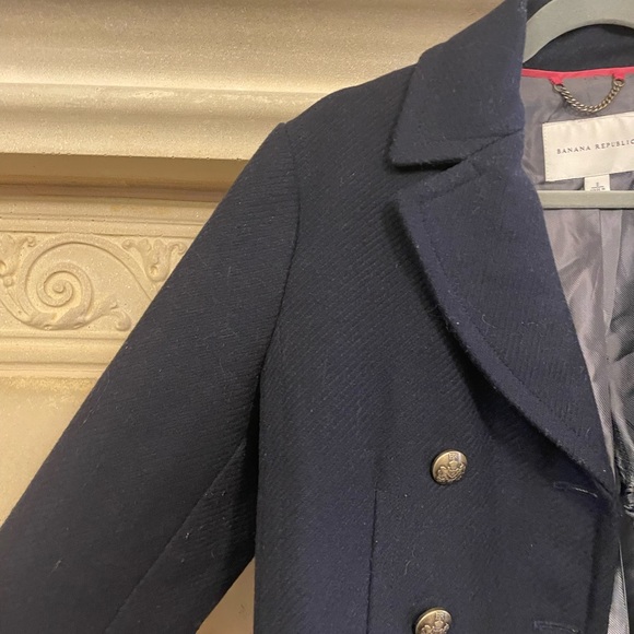Banana Republic Captain style Pea Coat with Gold Metal Buttons - Picture 2 of 5